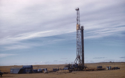 oil well drilling. Oil-well drilling near Climax,